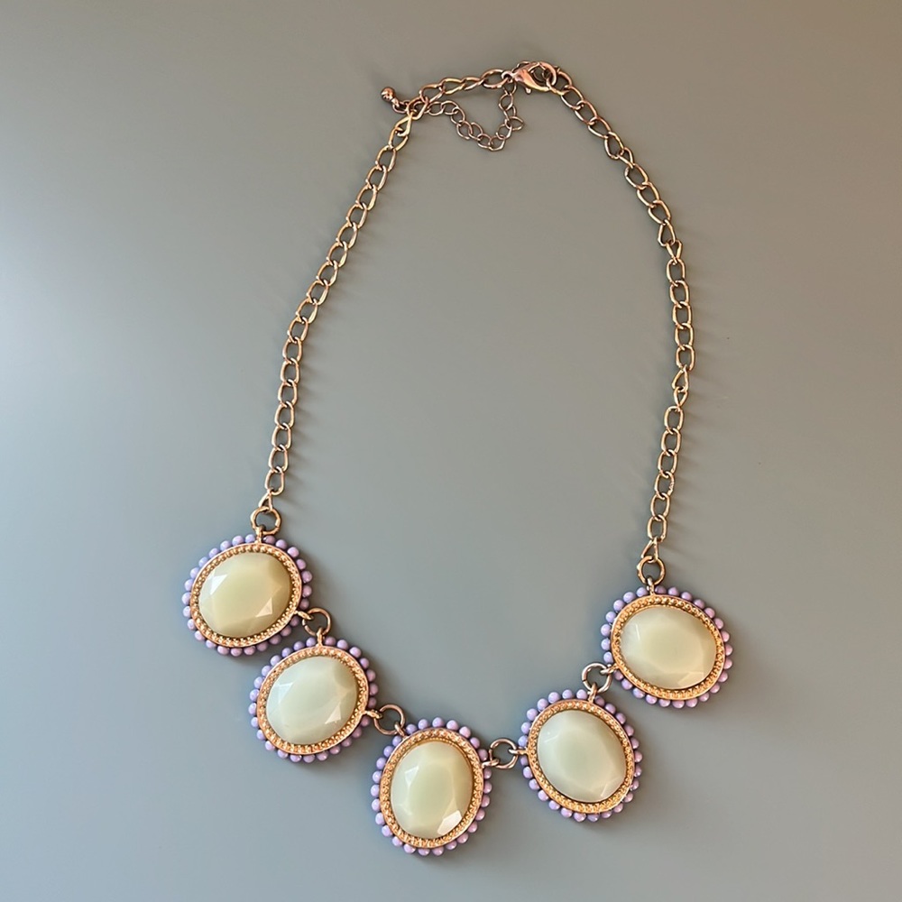 Francescas Statement Necklace- turquoise Stones with gold & lavender accents - Picture 14 of 14